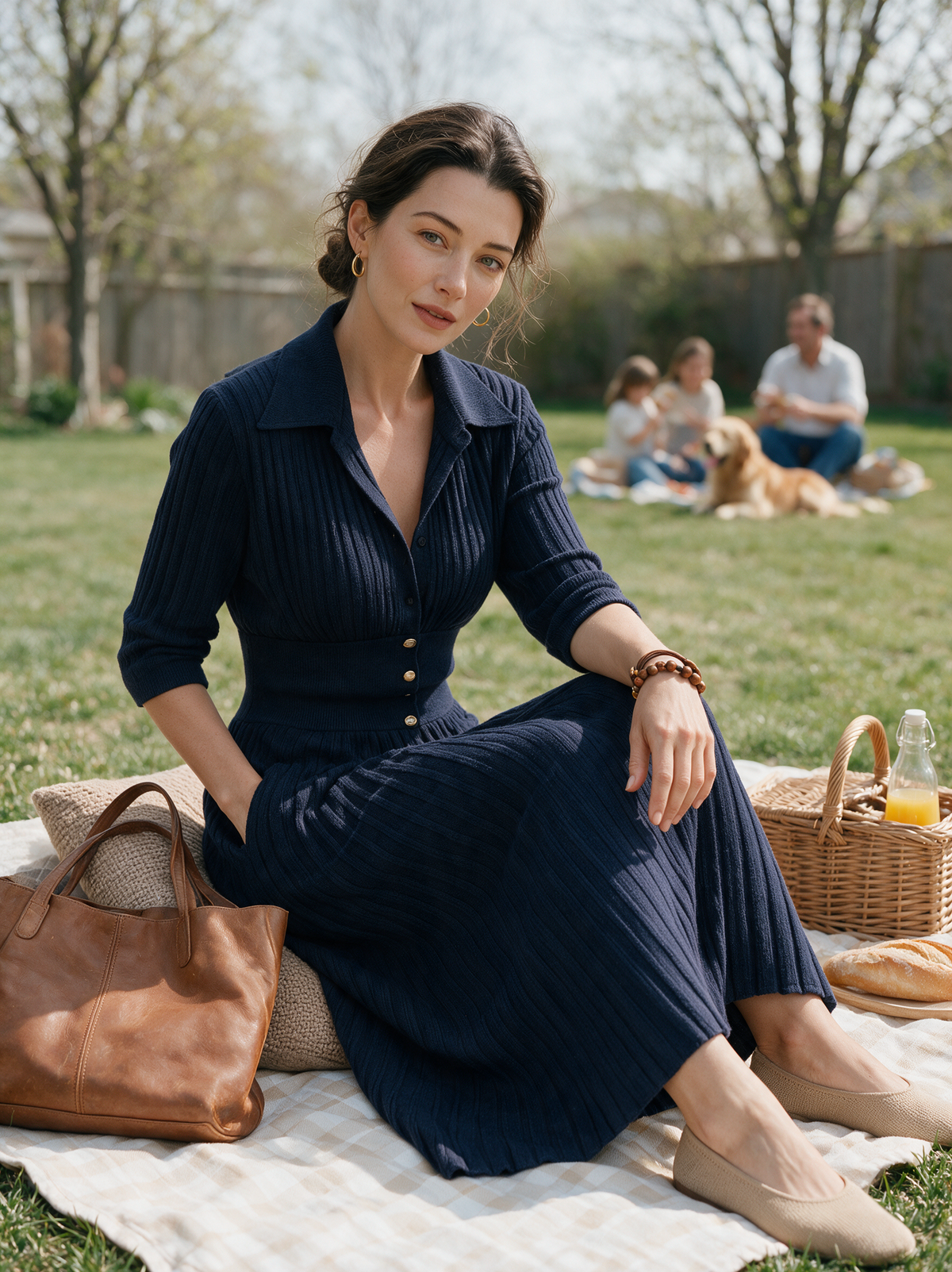 Virginie | Robe midi plissée maille