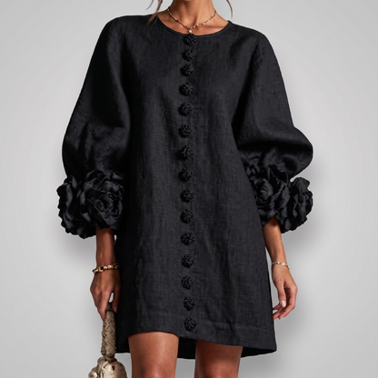 Adèle | Robe à fleurs en relief