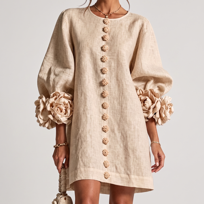Adèle | Robe à fleurs en relief