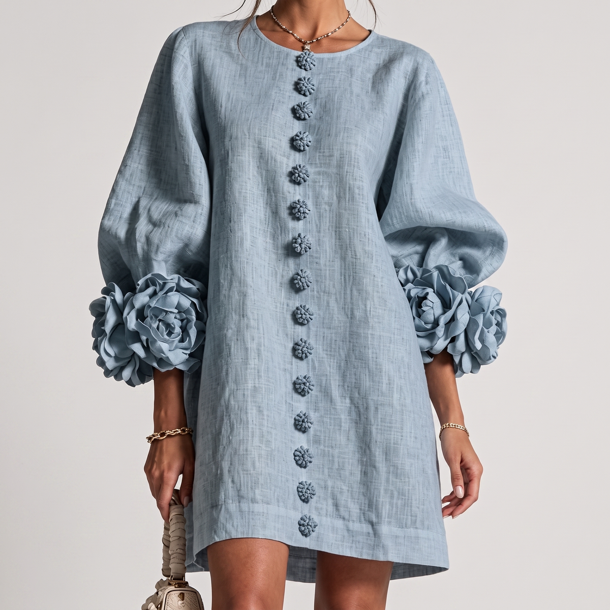 Adèle | Robe à fleurs en relief