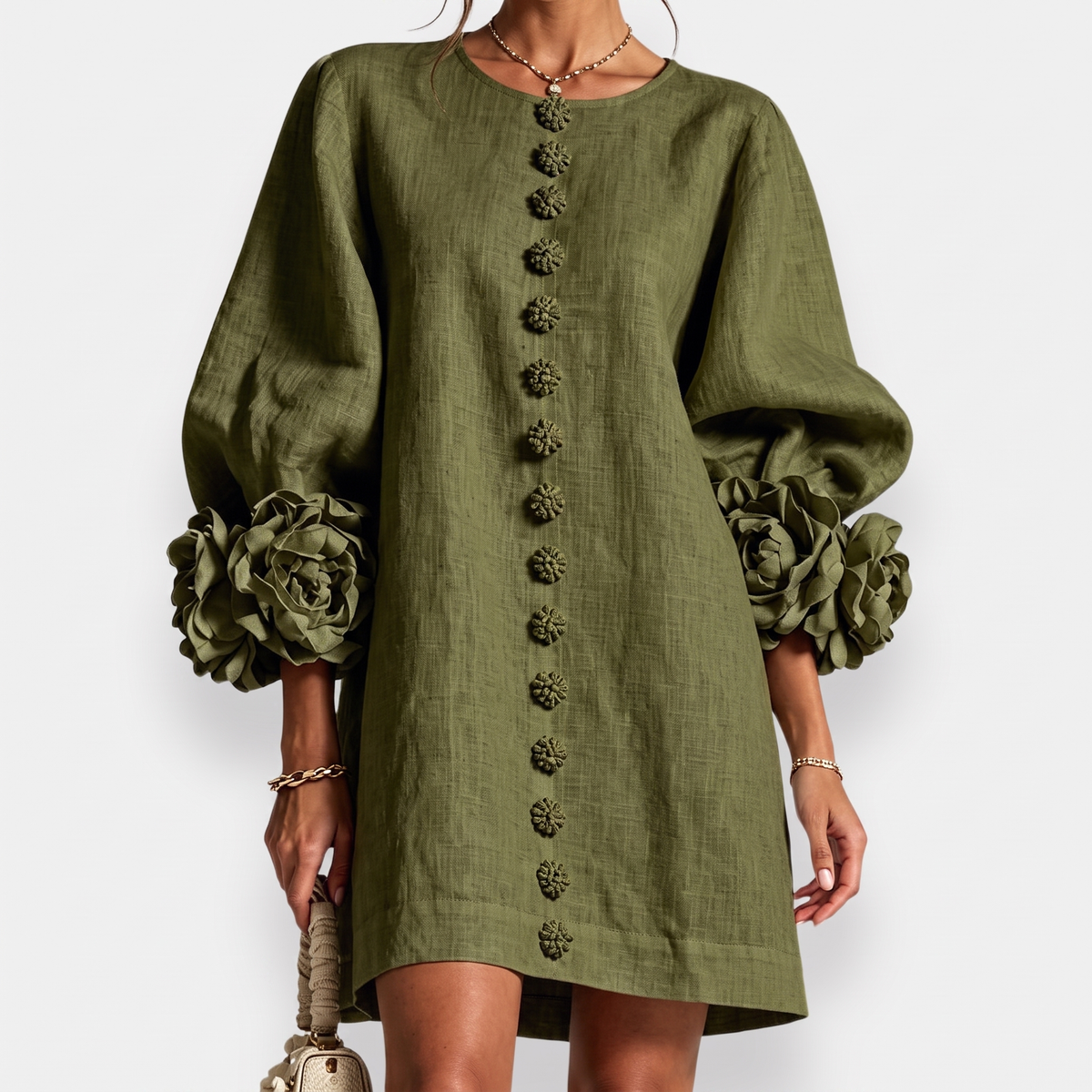 Adèle | Robe à fleurs en relief