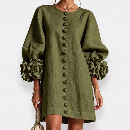 Adèle | Robe à fleurs en relief