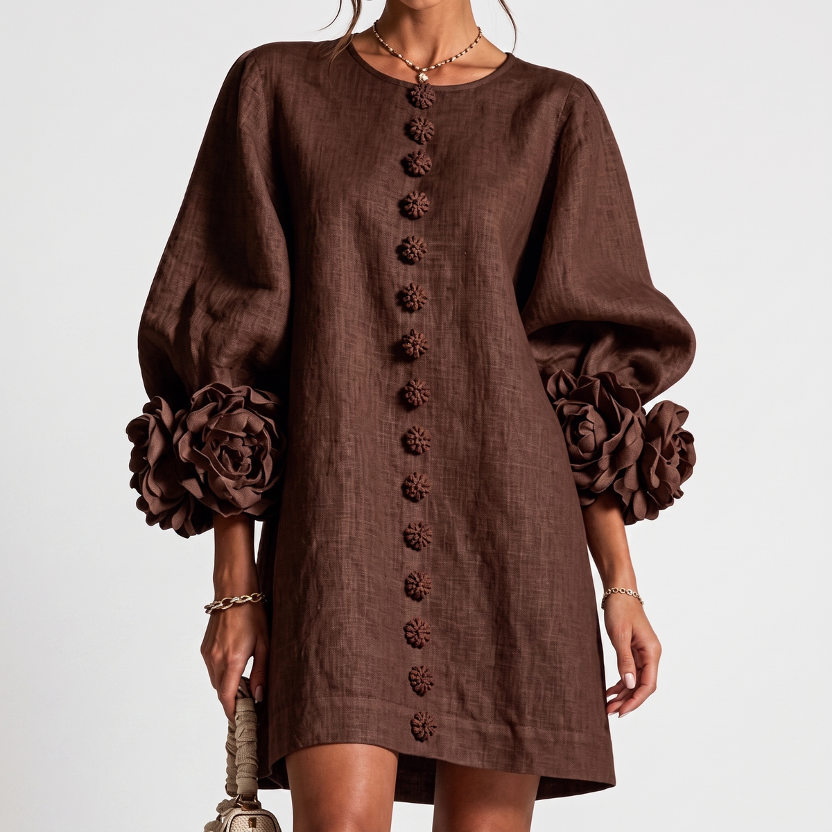 Adèle | Robe à fleurs en relief