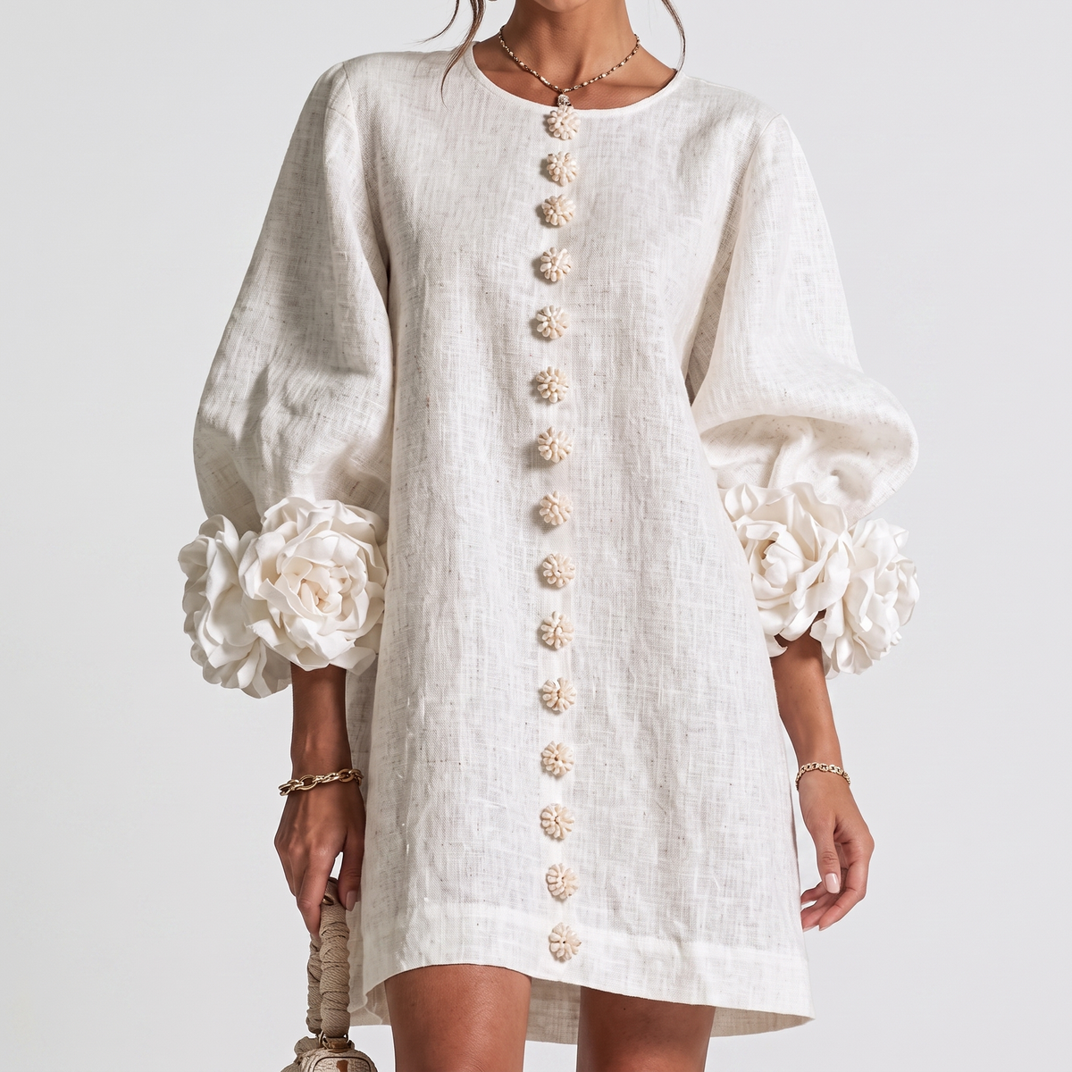 Adèle | Robe à fleurs en relief