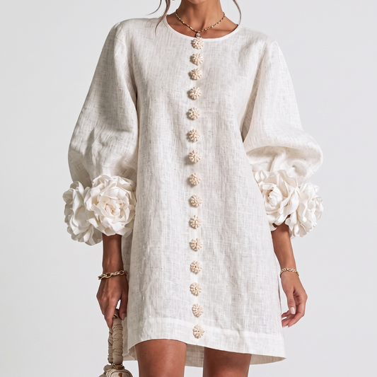 Adèle | Robe à fleurs en relief