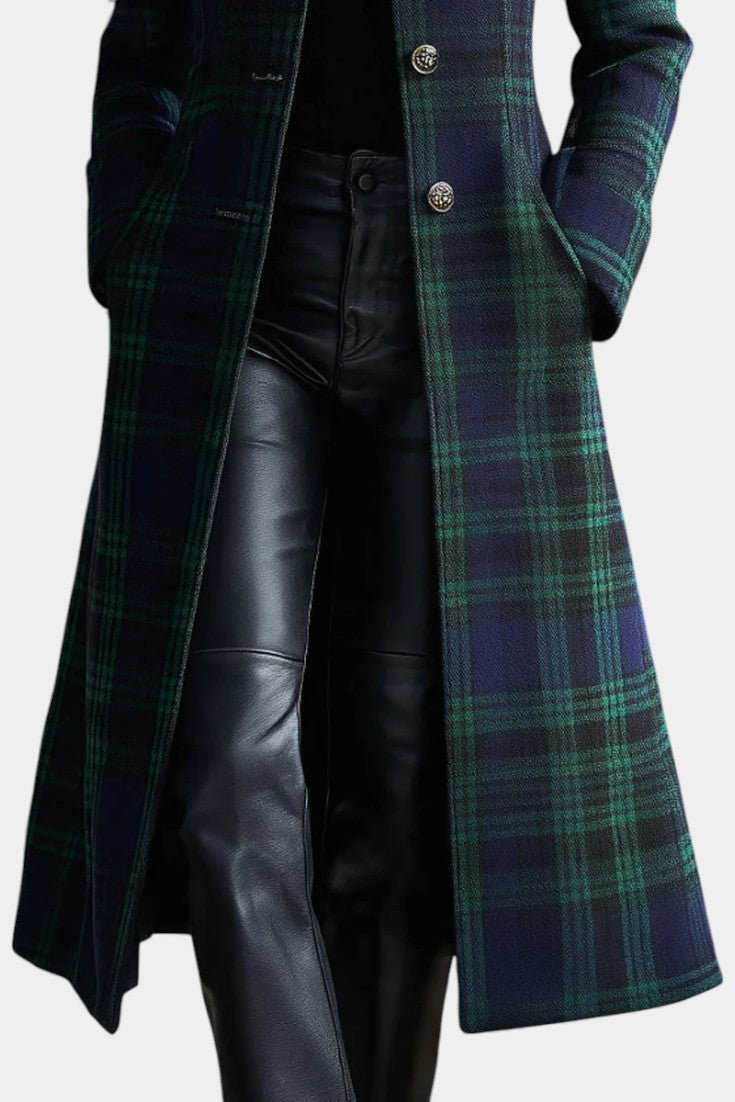 Antoinette | Manteau midi à carreaux