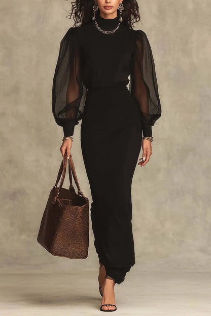 Édith | Robe longue maille ajourée