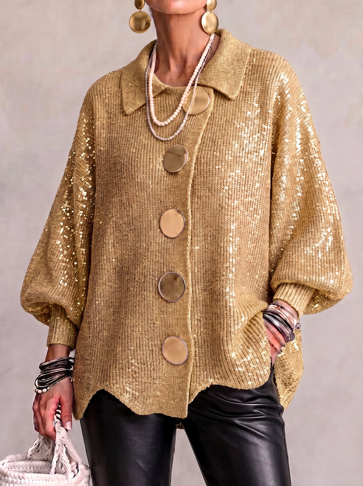 Delphine | Cardigan à boutons dorés
