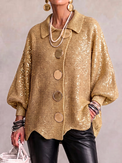 Delphine | Cardigan à boutons dorés