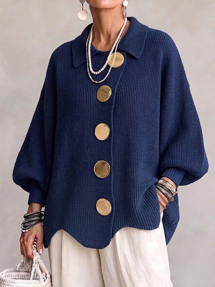 Delphine | Cardigan à boutons dorés