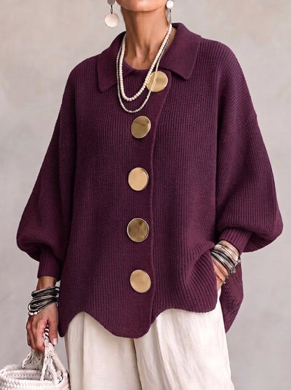 Delphine | Cardigan à boutons dorés