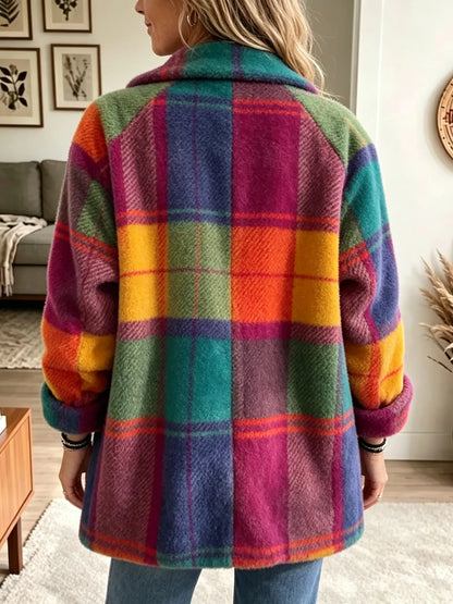 Margaux | Manteau à carreaux colorés