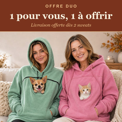 Domitille | Sweat à poche chat