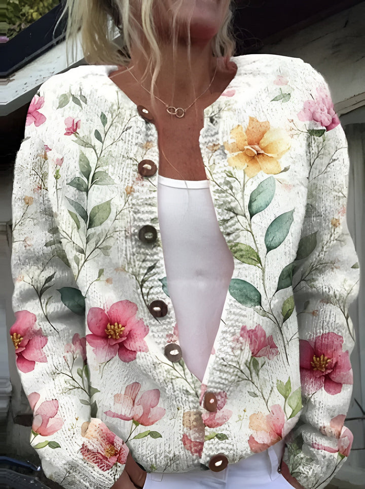 Amélie™|Gilet à Imprimé Floral Élégant