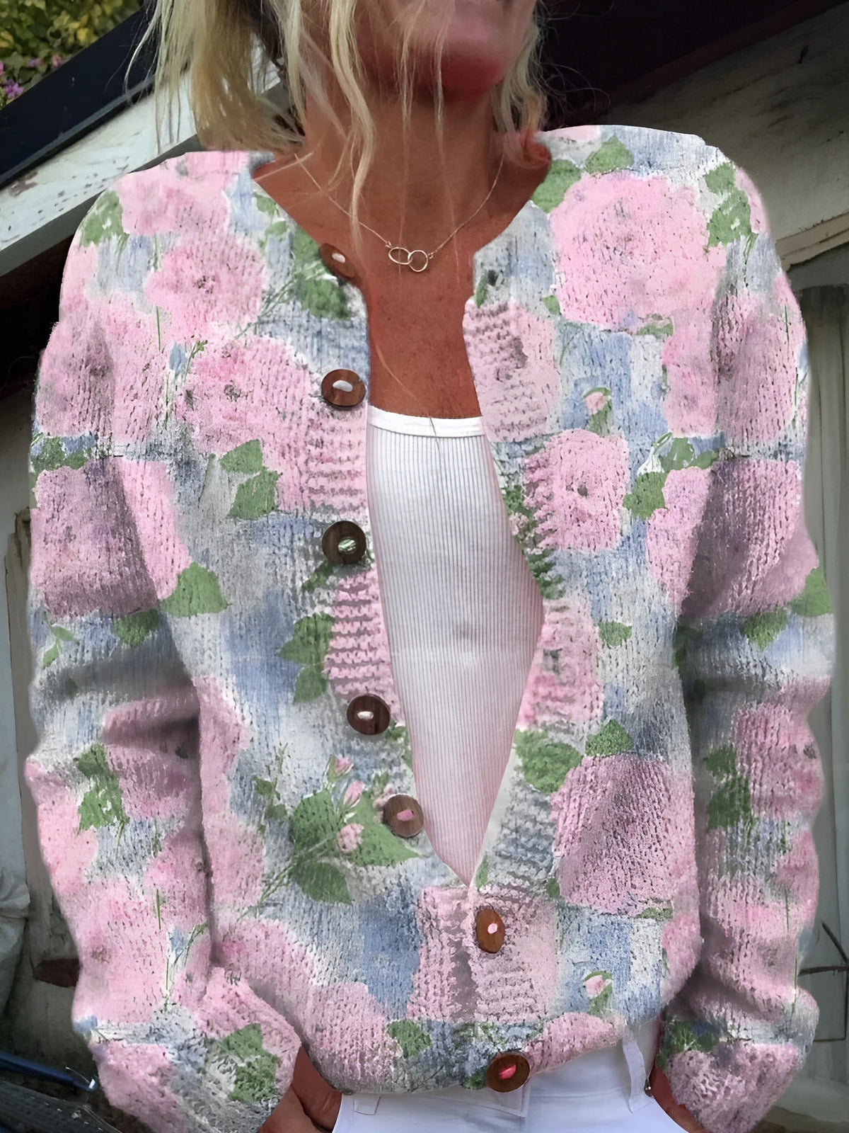 Amélie | Gilet élégant à imprimé floral